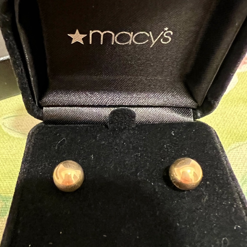 Macys Gold Ball Stud Earrings in 14k yellow gold